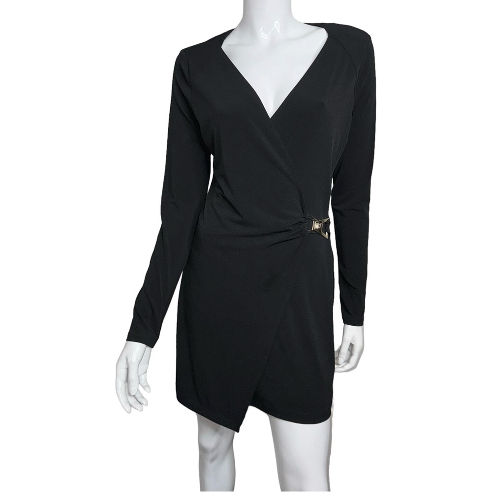 Marciano V-Neck Long Sleeve‎ Bodycon Wrap Midi Dress